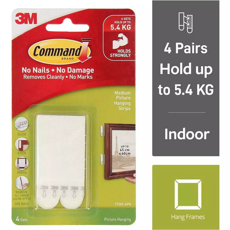 Miếng dán treo tranh Command™ 17201ANZ trắng - Chịu lực 5.4 kg - 8 miếng/vỉ, , large image number null